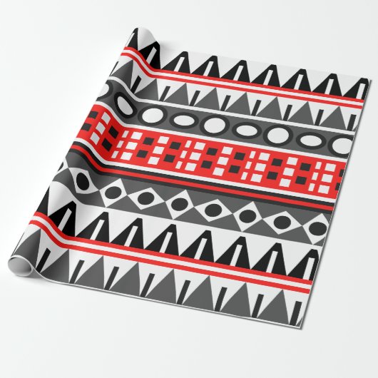 Standaardpatroon Aztec Cadeaupapier (Uitgerold)