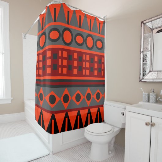 Standaardpatroon Aztec Douchegordijn (In situ)