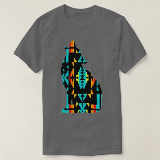Standaardprint Turquoise Wolf T-shirt (Design voorkant)