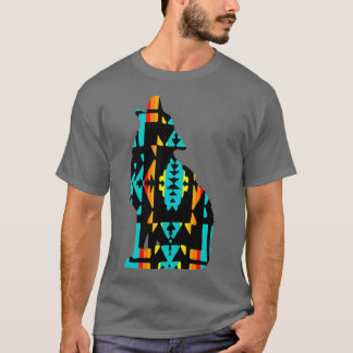 Standaardprint Turquoise Wolf T-shirt