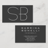 StandaardVisitekaartje donkergrijze monogram van C Visitekaartje (Voorkant / Achterkant)