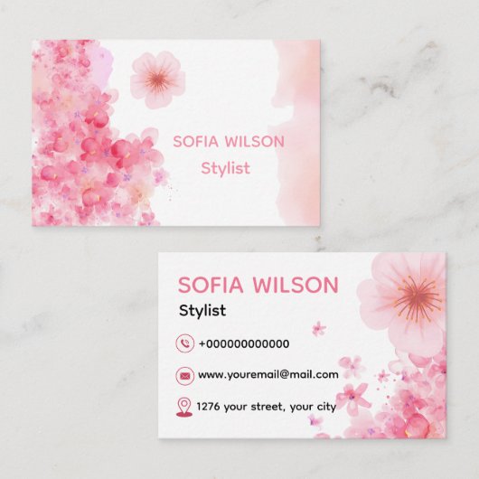 Standaardvisitekaartjes: 8,5 x 5,5 cm visitekaartje (Voorkant / Achterkant)