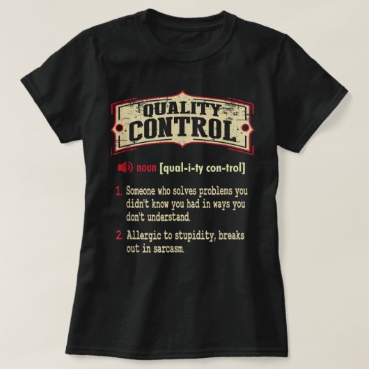 STANDAARDWoorden voor kwaliteitscontrole T-shirt (Design voorkant)