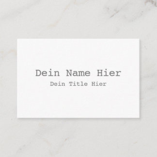 Standard, 8,5 x 5,5 cm Visitenkarte Visitekaartje