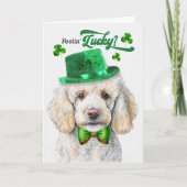 Standard Poodle Dog Feelin' Lucky St Patrick's Day Feestdagen Kaart (Voorkant)