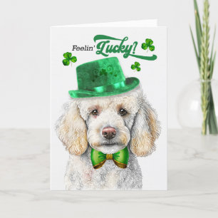 Standard Poodle Dog Feelin' Lucky St Patrick's Day Feestdagen Kaart
