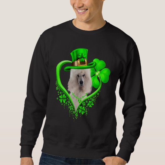 Standard Poodle Dog St Patricks Day Lover Irish Sh Trui (Voorkant)
