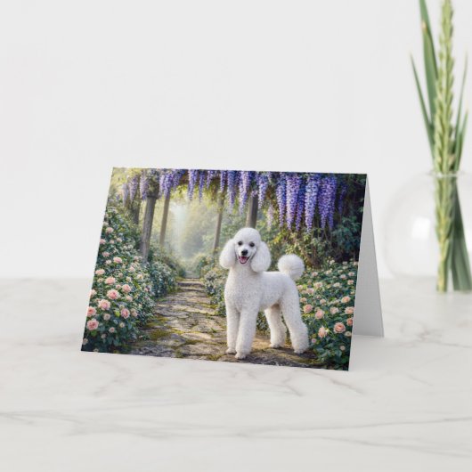 Standard Poodle Garden Blank Card Kaart (Voorkant)