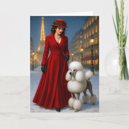 Standard Poodle Holiday Card Feestdagen Kaart (Voorkant)