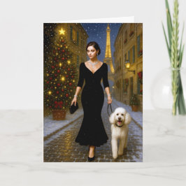 Standard Poodle Holiday Card Feestdagen Kaart