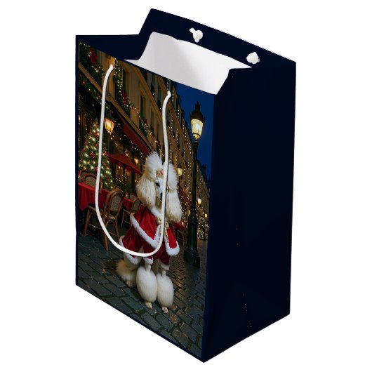 Standard Poodle Holiday  Medium Cadeauzakje (Voorkant Gekanteld)