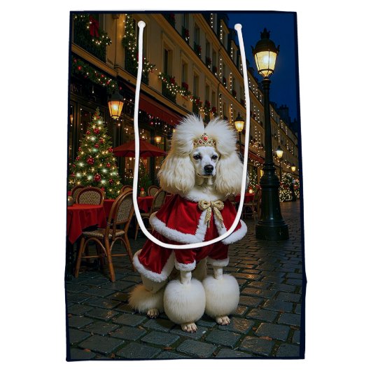 Standard Poodle Holiday  Medium Cadeauzakje (Achterkant)