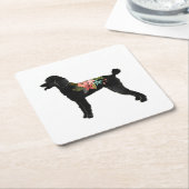 Standard Poodle Hondenras Boho Floral Silhouette Kartonnen Onderzetters (Schuin)