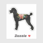 Standard Poodle Hondenras Boho Floral Silhouette Sticker (Vel)