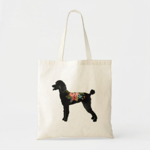 Standard Poodle Hondenras Boho Floral Silhouette Tote Bag