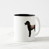Standard Poodle Hondenras Boho Floral Silhouette Tweekleurige Koffiemok (Voorkant rechts)