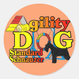 Standard_Schnauzer_Agility Ronde Sticker