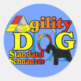 Standard_Schnauzer_Agility Ronde Sticker