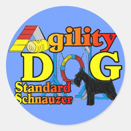Standard_Schnauzer_Agility Ronde Sticker (Voorkant)