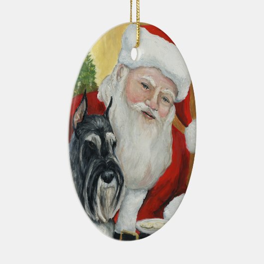 Standard Schnauzer Dog Art-kerstversiering Keramisch Ornament (Rechts)