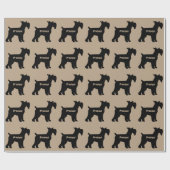 Standard Schnauzer Dog Silhouette Cadeaupapier (Vlak)