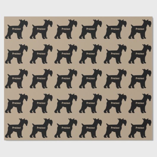 Standard Schnauzer Dog Silhouette Cadeaupapier (Vlak)
