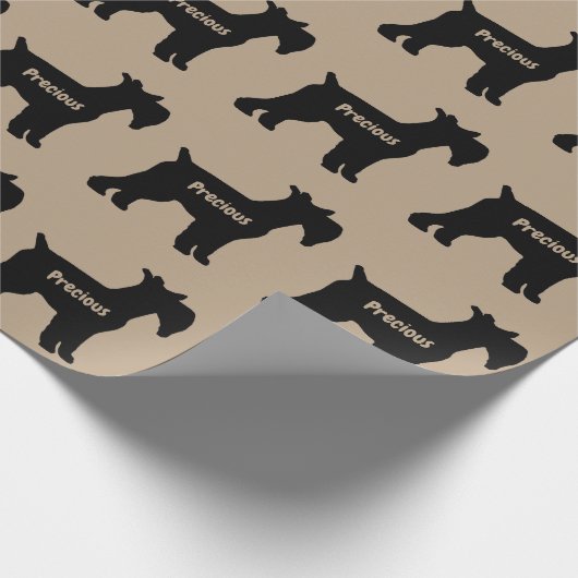 Standard Schnauzer Dog Silhouette Cadeaupapier (Hoek)