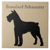 Standard Schnauzer Dog Silhouette Tegeltje (Voorkant)