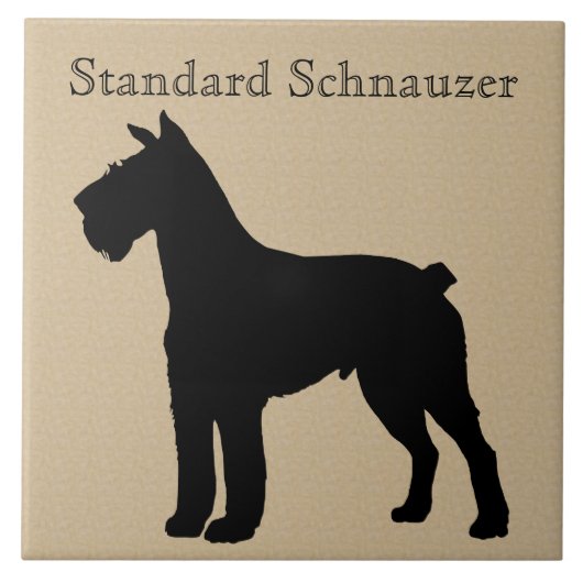 Standard Schnauzer Dog Silhouette Tegeltje (Voorkant)