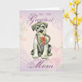 Standard Schnauzer Heart Mam Kaart (Gele Bloem)