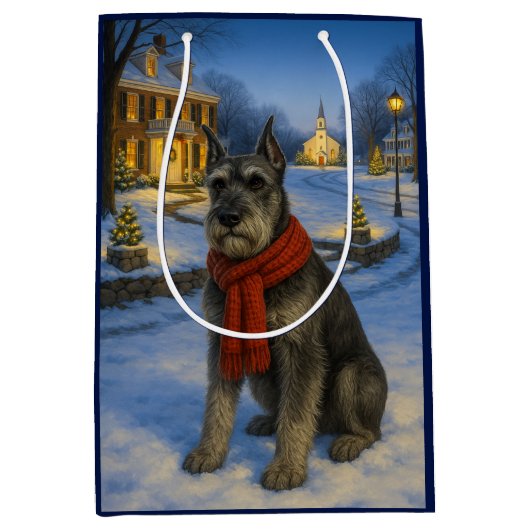 Standard Schnauzer Holiday  Medium Cadeauzakje (Voorkant)