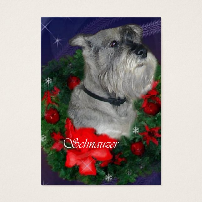 Standard Schnauzer-kerstcadeautjes Visitekaartjes (Voorkant)