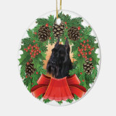 Standard Schnauzer kerstfeestdag - Wreath Keramisch Ornament (Links)