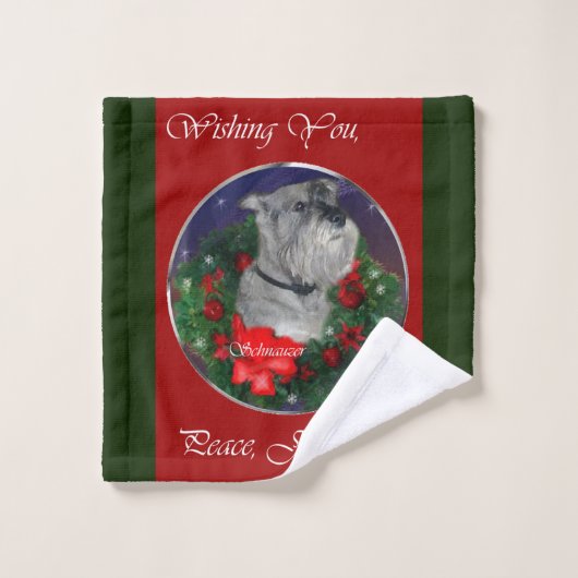 Standard Schnauzer Kerstmis Bad Handdoek (Wasdoekje)