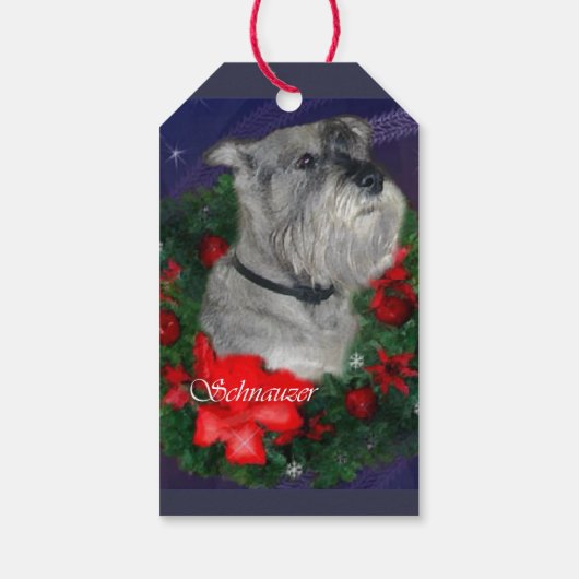Standard Schnauzer Kerstmis Cadeaulabel (Achterkant)