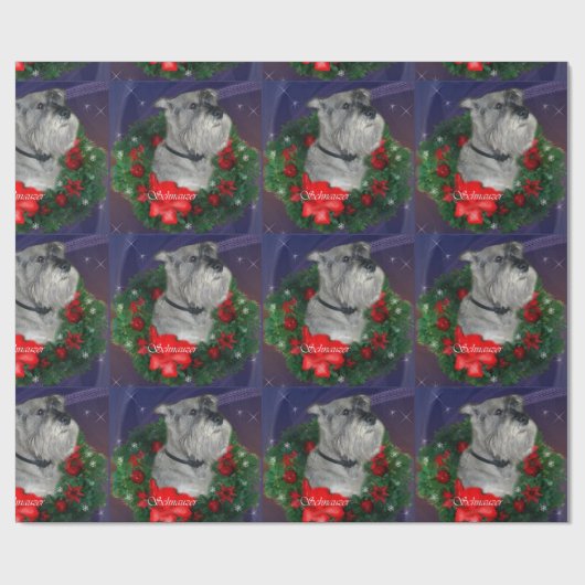 Standard Schnauzer Kerstmis Cadeaupapier (Vlak)