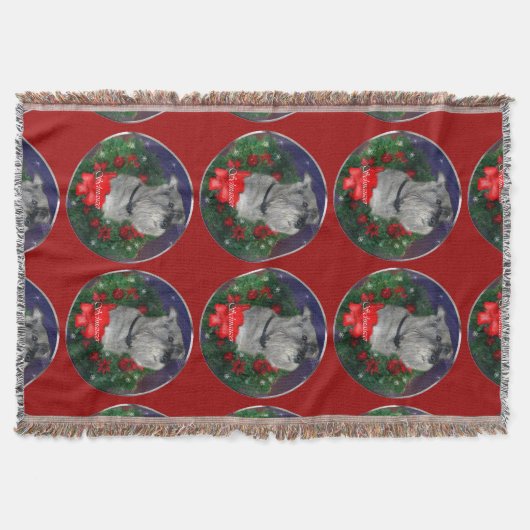 Standard Schnauzer Kerstmis Deken (Voorkant)