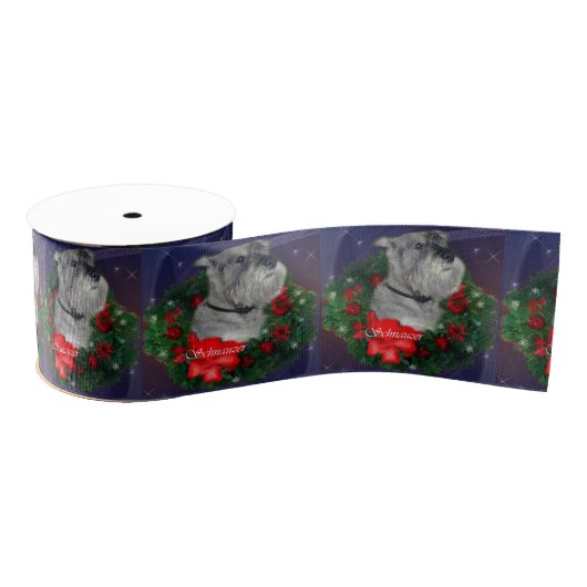 Standard Schnauzer Kerstmis Grosgrain Lint (Spoel)
