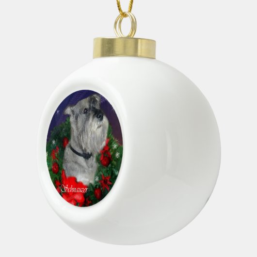 Standard Schnauzer Kerstmis Keramische Bal Ornament (Rechts)