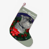 Standard Schnauzer Kerstmis Kleine Kerstsok (Voorkant (Hangend))
