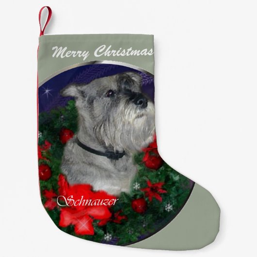 Standard Schnauzer Kerstmis Kleine Kerstsok (Voorkant)
