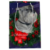 Standard Schnauzer Kerstmis Medium Cadeauzakje (Voorkant)