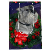 Standard Schnauzer Kerstmis Medium Cadeauzakje (Achterkant)