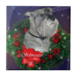 Standard Schnauzer Kerstmis Tegeltje