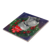 Standard Schnauzer Kerstmis Tegeltje (Zijkant)