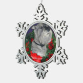 Standard Schnauzer Kerstmis Tin Sneeuwvlok Ornament (Rechts)