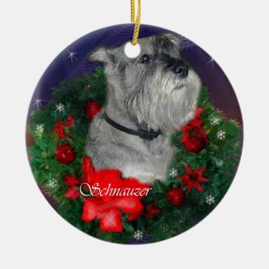 Standard Schnauzer - Ornament met kerstcadeaus (Voorkant)