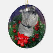 Standard Schnauzer - Ornament met kerstcadeaus (Links)