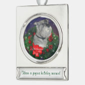 Standard Schnauzer - Persoonlijke Kerstmis Verzilverd Banner Ornament (Links)