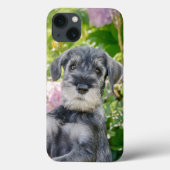 Standard Schnauzer Puppy in een bloeiende tuin - Case-Mate iPhone Case (Achterkant)
